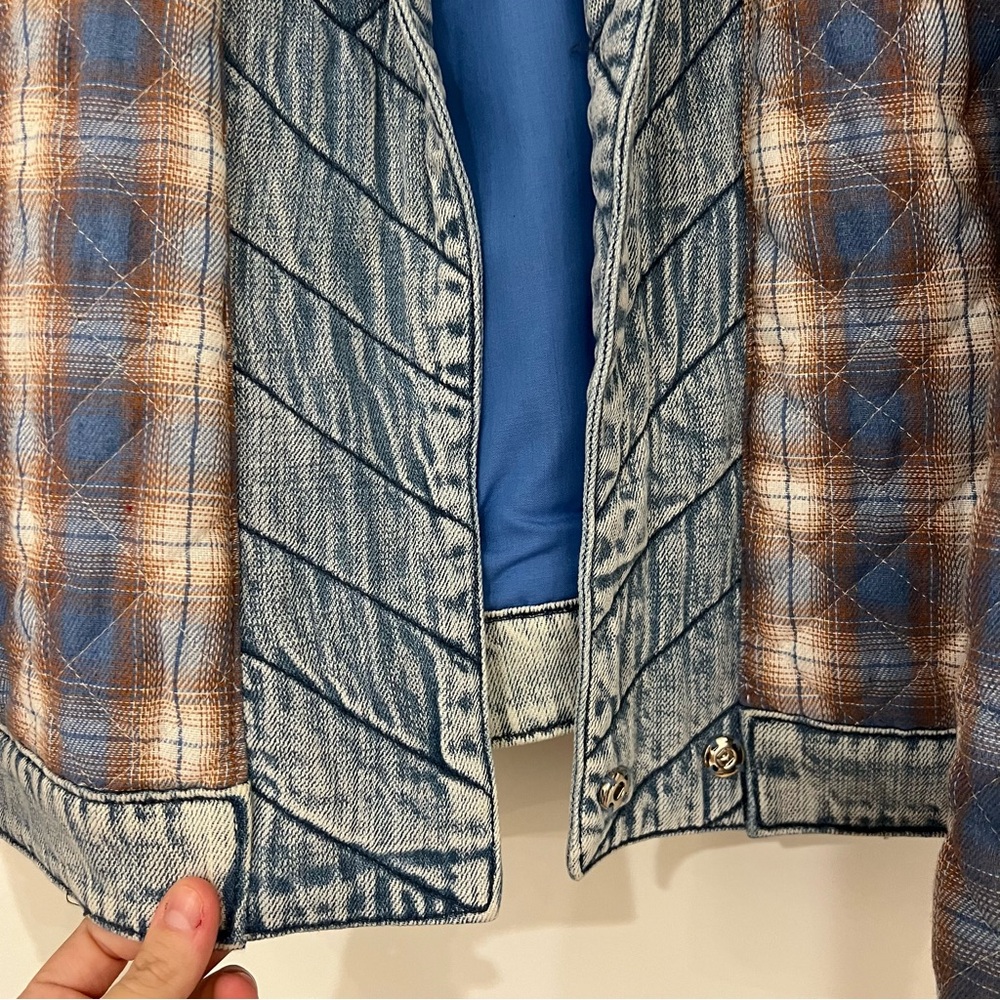 BLANKNYC Fall For You Plaid Quilted Kimono Jacket - Picture 3 of 10